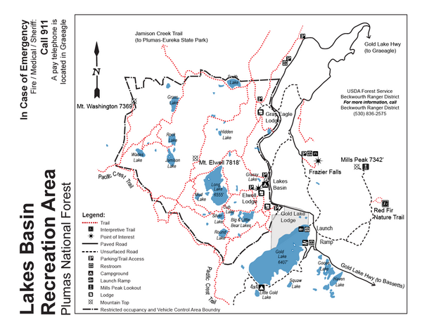 Lakes Basin Recreation Area Trail Map