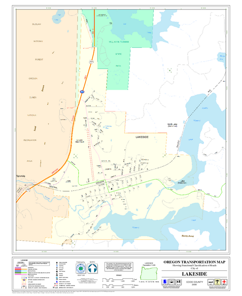 Lakeside Oregon Road Map