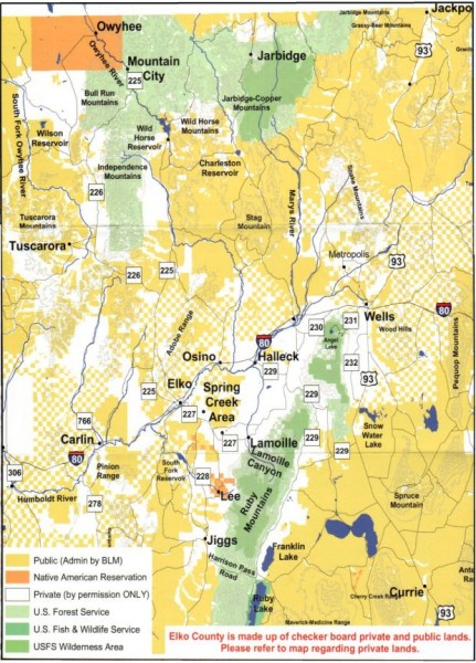 Land Use Map of Elko County, Nevada