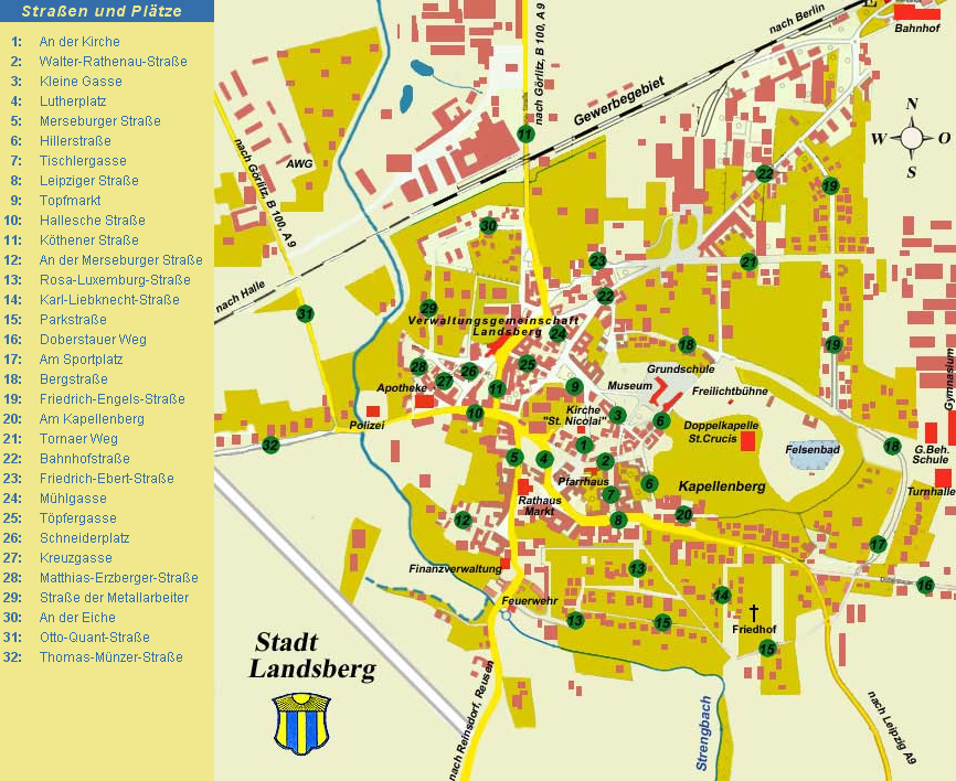 Landsberg Tourist Map Landsberg Germany • mappery