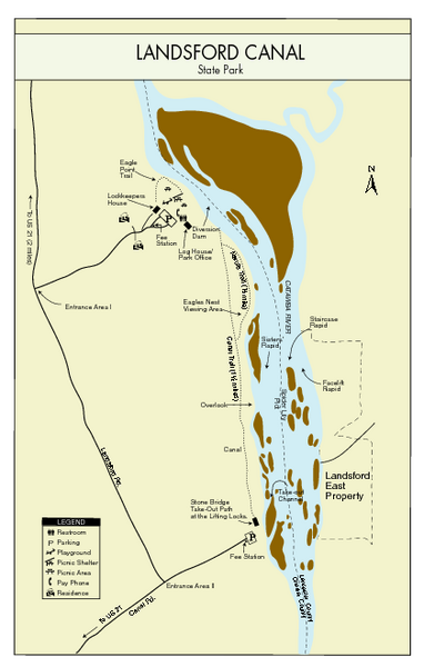Landsford Canal State Park Map