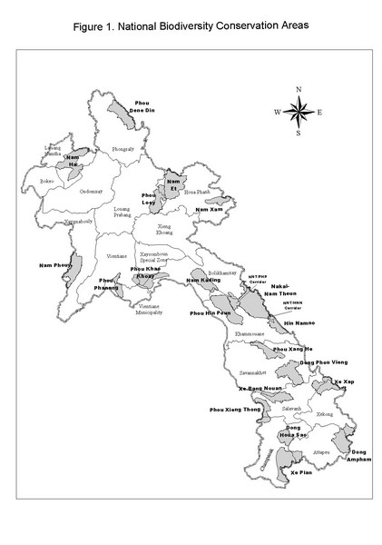 Laos National Protected Areas Map