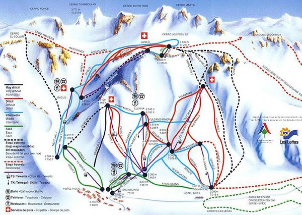 Las Leñas Ski Trail Map