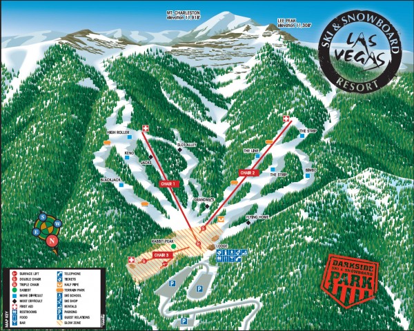 Las Vegas Ski & Snowboard Resort Ski Trail Map