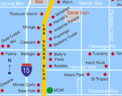 Las Vegas, South Strip Area Map