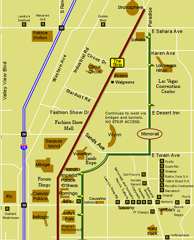 vegas strip map