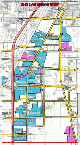 Las Vegas Strip map