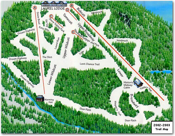Laurel Mountain Ski Resort Ski Trail Map