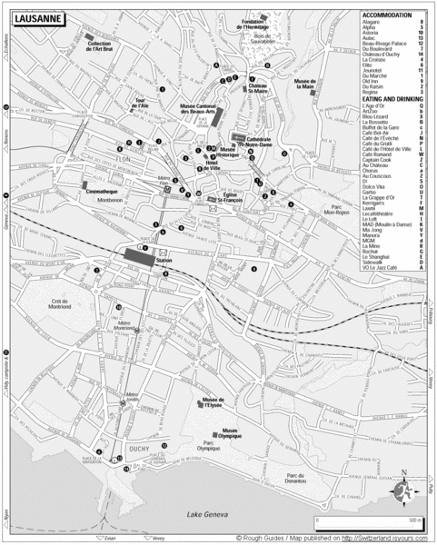 Lausanne Tourist Map