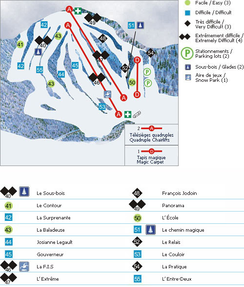 Le Chantecler Ski Trail Map