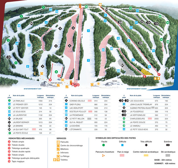 Le Relais Ski Trail Map Quebec Canada • mappery