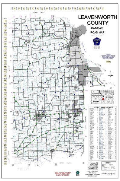 Leavenworth County Road Map