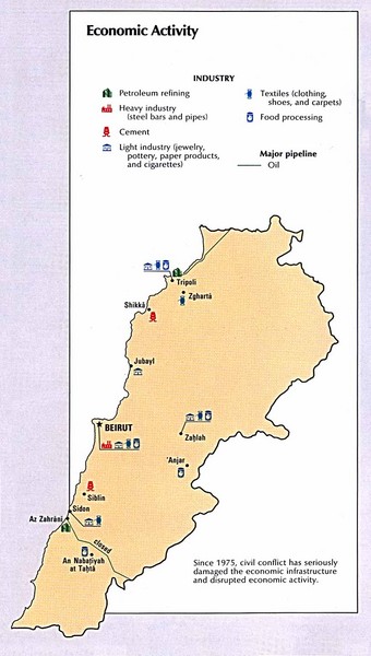 Lebanon Economic Activity Map