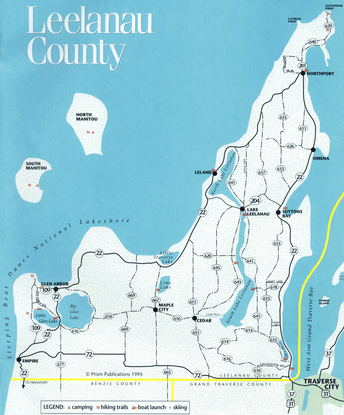 Leelanau County Lake Map - leelanau • mappery