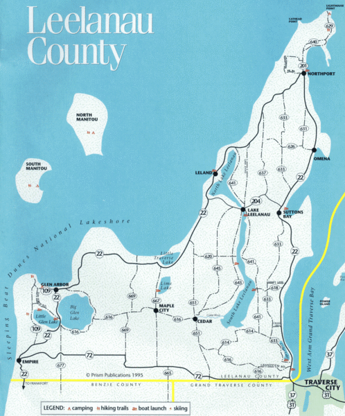 Leelanau County Lake Map