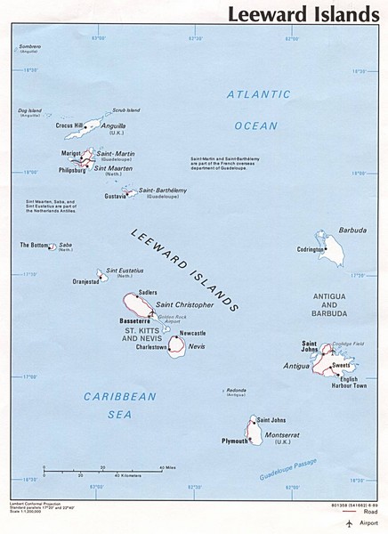 Leeward Islands Map