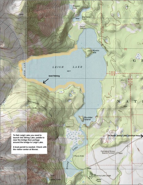 Leigh Lake Fishing Map