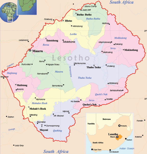 Lesotho Map