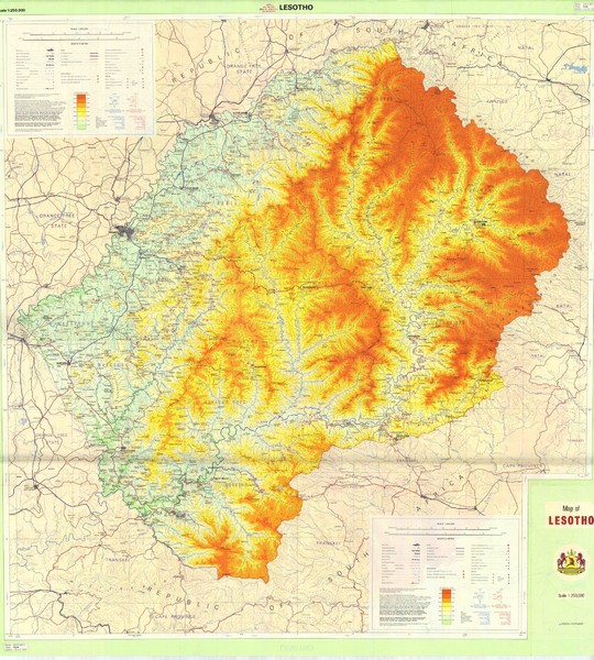 Lesotho Physical Map
