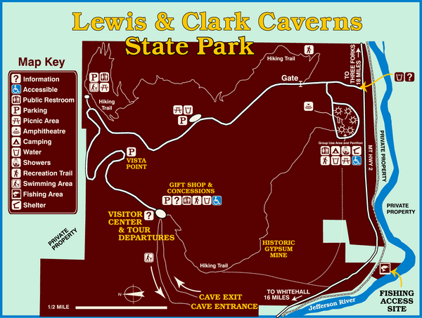 Lewis and Clark Caverns State Park Map