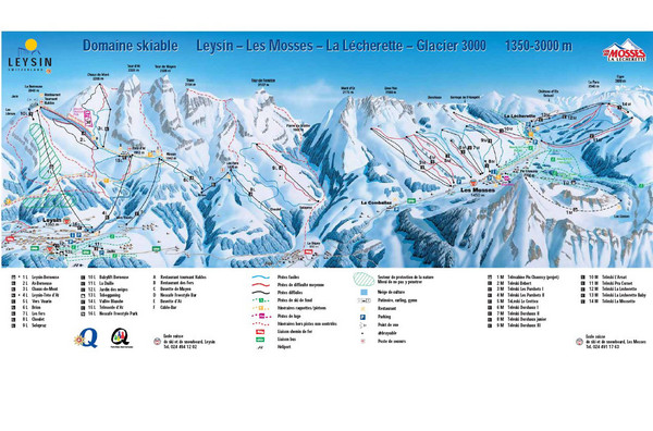 Leysin (Leysin, Les Mosses, La Lecherette) Ski Trail Map