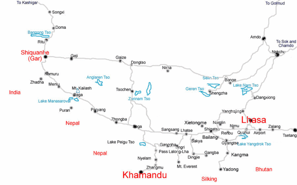 Lhasa Regional Map