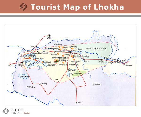Lhokha Guide Map