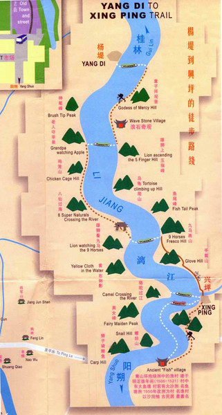Li Jiang River Trekking Map