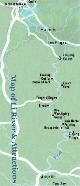 Li River and Attractions Map