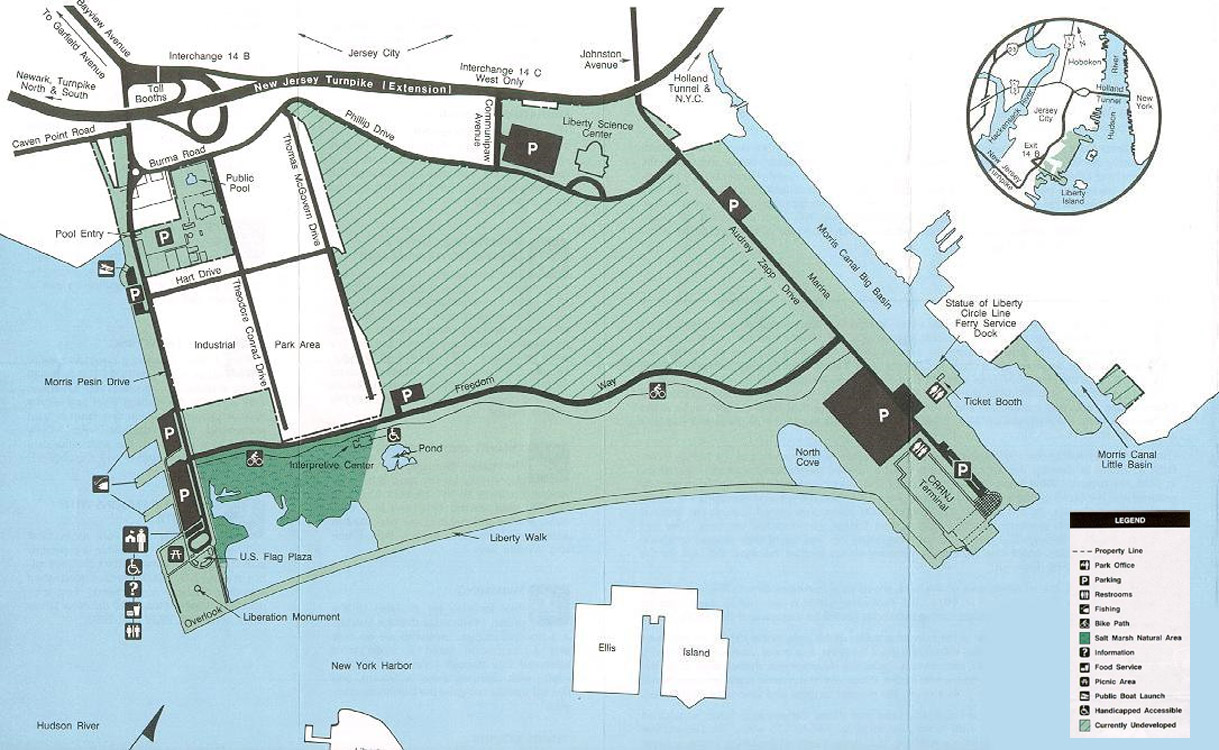 Liberty State Park Map Morris Pesin Drive Jersey City NJ 07305 Mappery