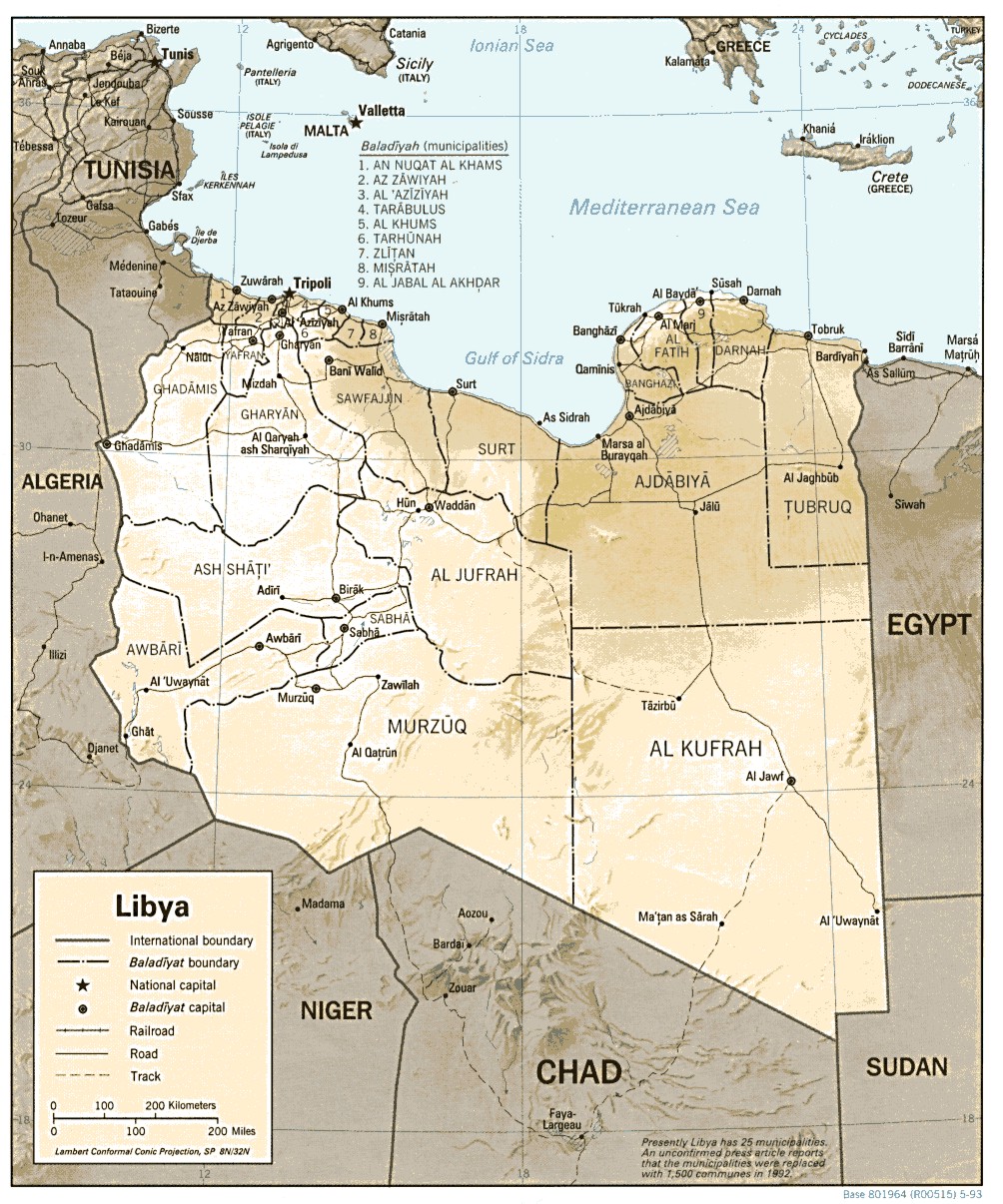 Libya Political Map Libya Africa • Mappery