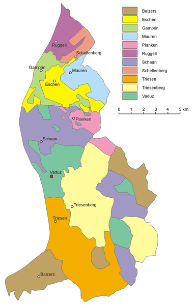 Liechtenstein Tourist Map