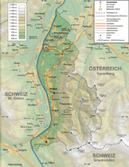 Liechtenstein topography Map