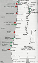 Lighthouses of the Oregon Coast Map