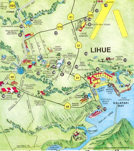 Lihue Tourist Map