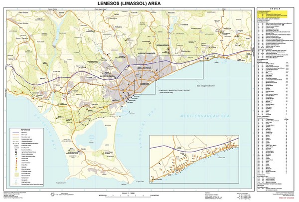 Limassol, Cyprus Tourist Map