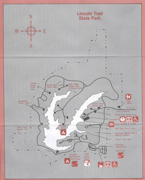Lincoln Trail State Park, Illinois Site Map