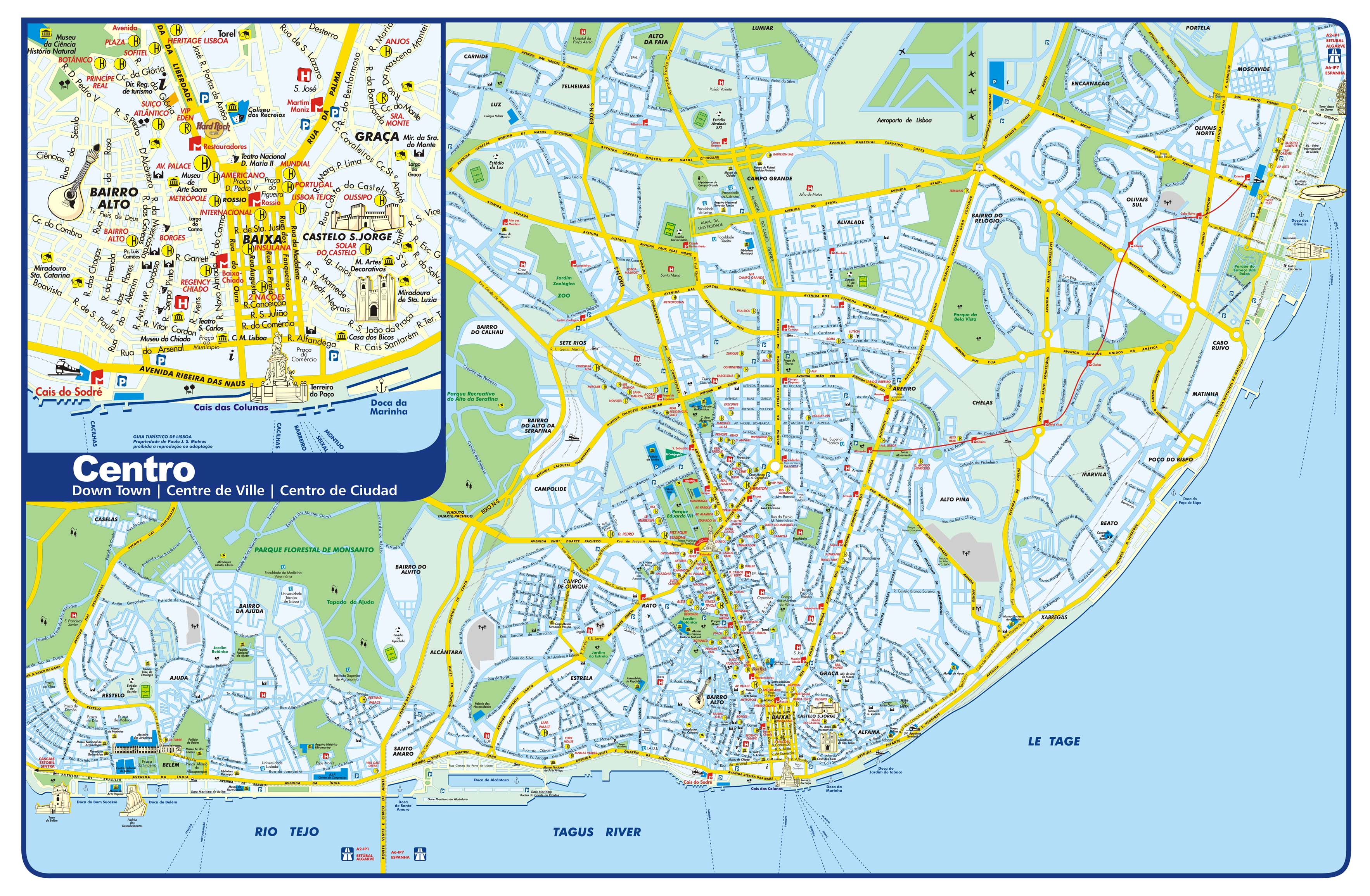 Lisbon Tourist Map - Lisbon Portugal • mappery