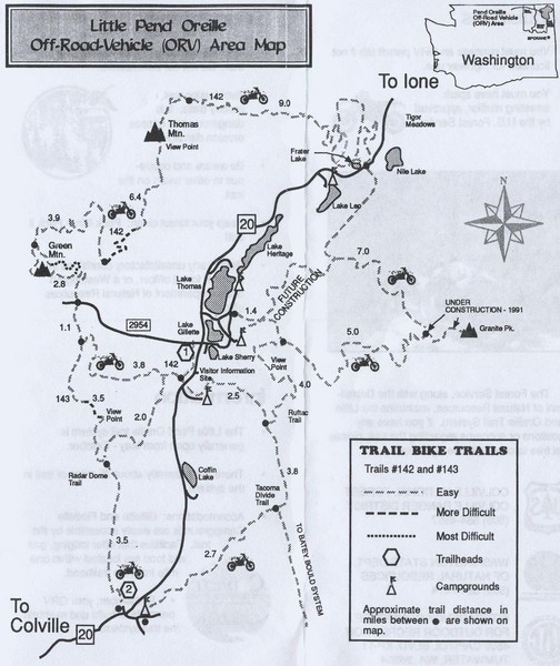 Little Pend Oreille Off Road Vehicle ORV Area Map Little Pend Oreille