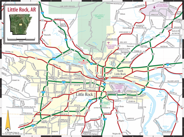 Little Rock, Arkansas City Map