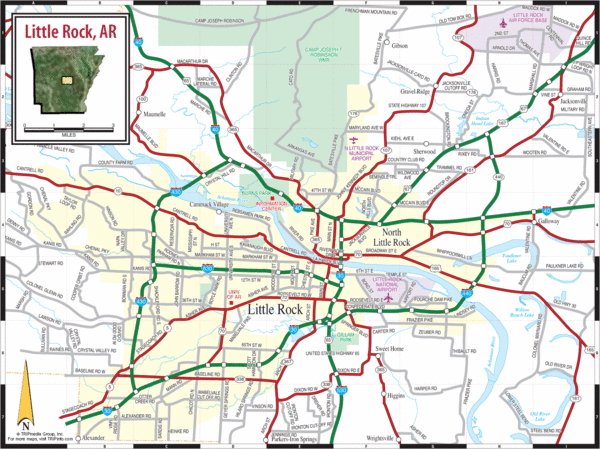 City map Little Rock Arkansas