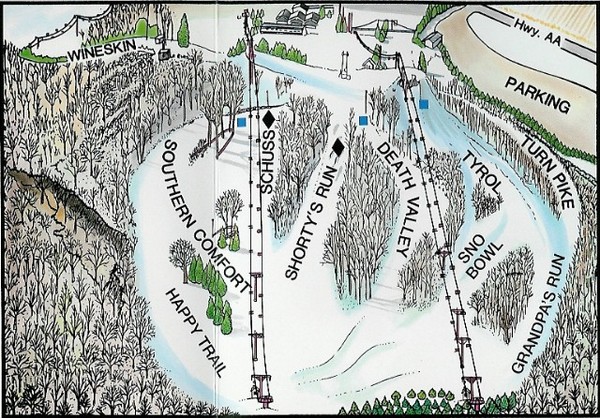 Little Switzerland Back Ski Trail Map