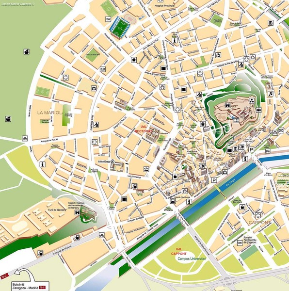 Lleida Tourist Map