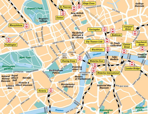 London Bahnhöfe Map - London • mappery