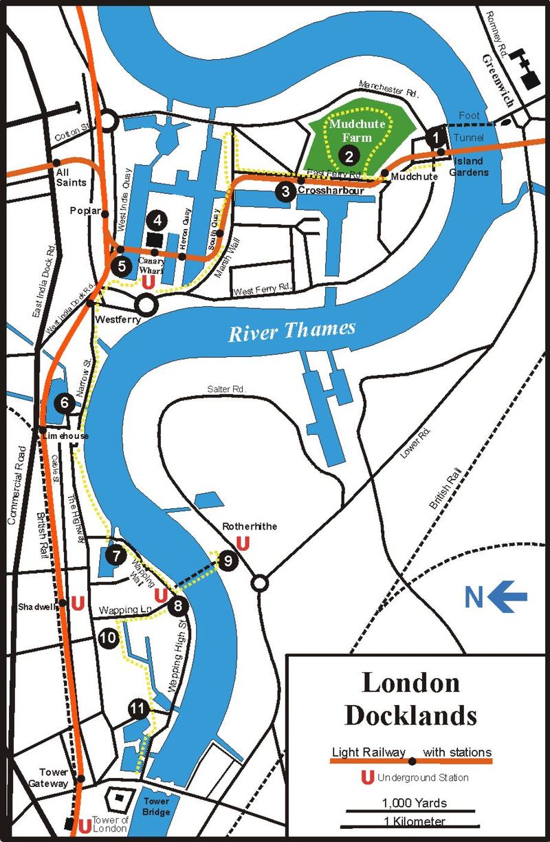 London Docklands Tourist Map - London Docklands • mappery