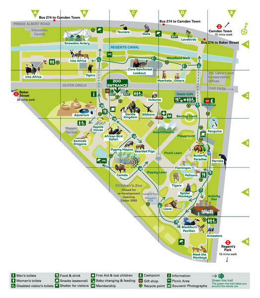 London Zoo Map