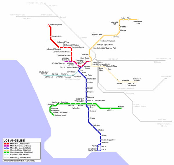 Los Angeles Train Map