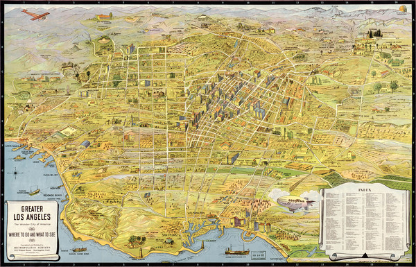 Los Angeles – the wonder city of America (1934) Map