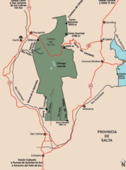 Los Cardones National Park Map Los Cardones National Park Map