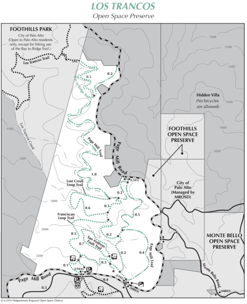 Los Trancos Open Space Preserve Map